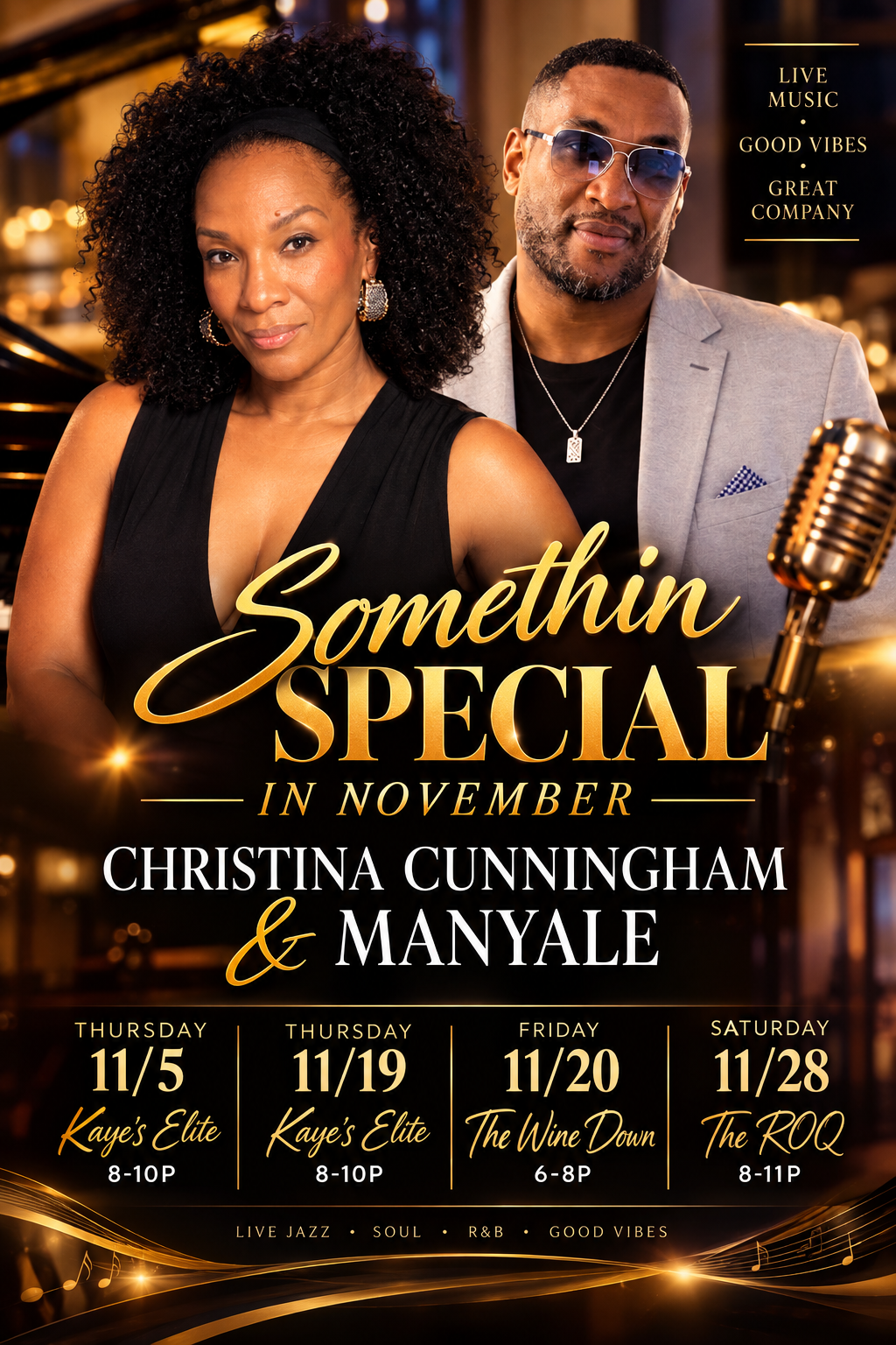Somethin’ Special in November — Christina Cunningham & Manyale live dates